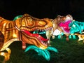 Two t-rex dinosaurs light display at China Lights in Hales Corner, Wisconsin