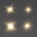 Set of golden light effects Royalty Free Stock Photo