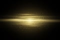 Light effect of golden abstract glowing lines isolated on a transparent dark background. Scanner backdrop. Shining element. Gold