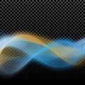 Light effects. Abstract discrete waves of golden and blue in the glow of the glow. Harmonics. On a checker background Royalty Free Stock Photo