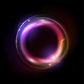 Light effects of glowing rings. Vector magic space illustration. Royalty Free Stock Photo