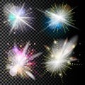 Light effects set. Vector magic effect with radial Royalty Free Stock Photo