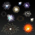 Light effects set. Vector magic effect with radial Royalty Free Stock Photo