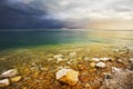 The light effects during a thunder-storm on the Dead Sea