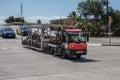 Light electric mini-truck with a trailer for the transport of bicycles from the city of Barcelona