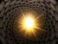Light At The End Of A Brick Tunnel Royalty Free Stock Photo