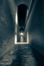 The light at the end of old brick tunnel Royalty Free Stock Photo