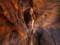 Light at the End of the Tunnel Slot Canyon Royalty Free Stock Photo