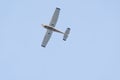 light-engine aircraft against a backdrop of blue skies at sunset Royalty Free Stock Photo