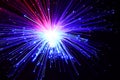 Light explosion effect background. Flying lights purple, red, blue. Big bang effect. Royalty Free Stock Photo