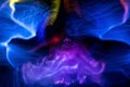 Light fantasies, fuzzy, beautiful and colorful light paintings, abstract light lines and blurred facial contours, light textures Royalty Free Stock Photo