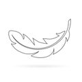 Light feather outline vector icon