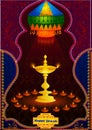 Light festival of India Happy Diwali celebration background