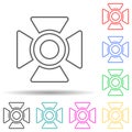 light for filming multi color style icon. Simple thin line, outline vector of spotlight icons for ui and ux, website or mobile Royalty Free Stock Photo