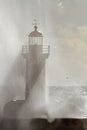 Light filtered by water droplets in the lighthouse