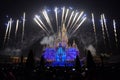 Light and fireworks show in Shanghai disneyland