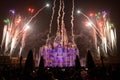 Light and fireworks show in Shanghai disneyland Royalty Free Stock Photo