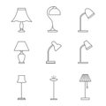 Light fixture outline icons Royalty Free Stock Photo