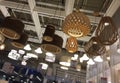 Light fixtures selling at furniture market Royalty Free Stock Photo