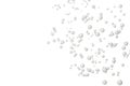 Light gray fizz bubbles isolated over white Royalty Free Stock Photo