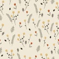 Light floral vintage seamless pattern