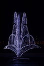 Light fountain in spa park Podebrady at night Royalty Free Stock Photo