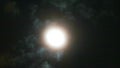 Light of the full moon at night In sky, clouds slowly drifted past