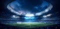 world goal game green arena sport football soccer stadium light. Generative AI. Royalty Free Stock Photo