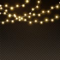 Light garlands background. Realistic christmas lights, glowing led neon lamps. Banners, posters or greeting card vector