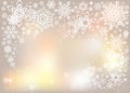 Light gentle magic snowflakes graphic vector background