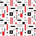Light geometric seamless pattern. Bauhaus design style. Abstract graphic background. Strict geometric shapes on a modular grid. Royalty Free Stock Photo