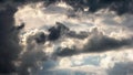 Light getting through dark clouds Royalty Free Stock Photo