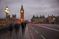 Light Ghost Trails on Westminster Bridge with Big Ben Royalty Free Stock Photo