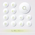 Light Glossy Buttons on White Background.