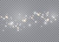 Light glow effect stars. Vector sparkles on transparent background. Christmas abstract pattern.