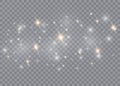 Light glow effect stars. Vector sparkles on transparent background.