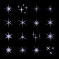 Light Glow Flare Stars Effect Set Royalty Free Stock Photo