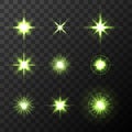 Light Glow Flare Stars Effect Set vector stock illustration Royalty Free Stock Photo
