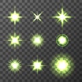 Light Glow Flare Stars Effect Set vector stock illustration Royalty Free Stock Photo