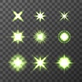 Light Glow Flare Stars Effect Set vector stock illustration Royalty Free Stock Photo