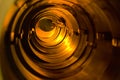 Light Glowing Inside Rolls of Sheet Metal Royalty Free Stock Photo