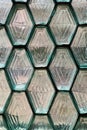 Light Going through Historical Glass Wall Form from Hexagon Glass Tiles