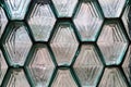 Light Going through Historical Glass Wall Form from Hexagon Glass Tiles
