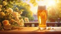 light golden beer drink sun