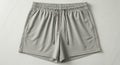 Light Gray Athletic Shorts with Drawstring and Pockets Royalty Free Stock Photo
