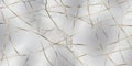 Light gray background with cracks filled with gold, kintsugi style.