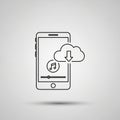A light gray background, emphasizing modern digital technology and cloud Royalty Free Stock Photo