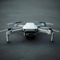 AI Generated Image of a Light Gray Drone with Propellers on a Dark Gray Surface Royalty Free Stock Photo
