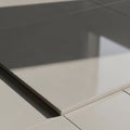 Light gray floor tiles with a smooth, reflective surface are Royalty Free Stock Photo