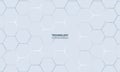 Light gray hexagonal technology vector abstract background.